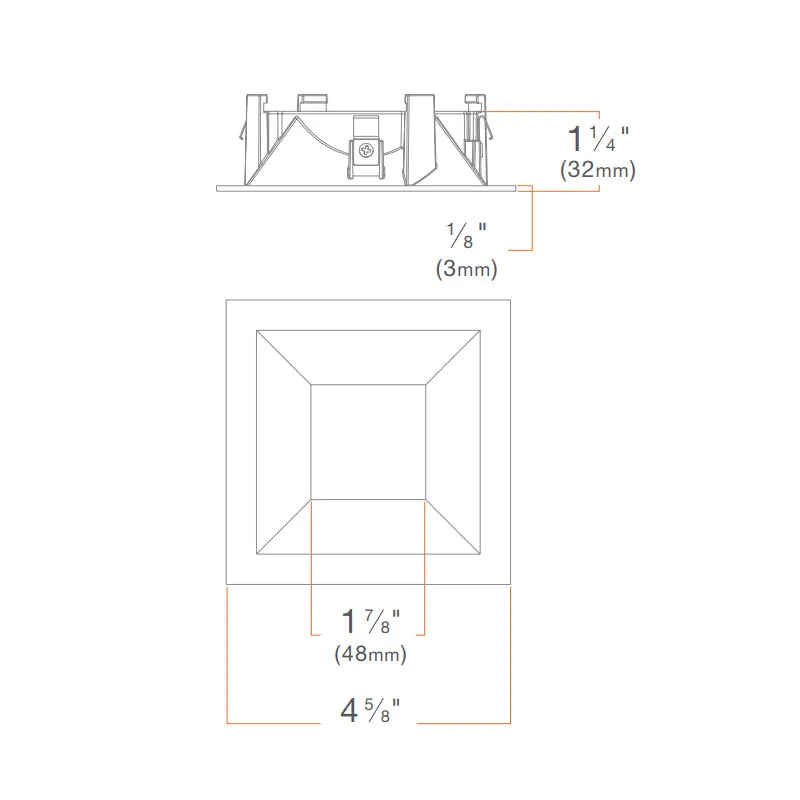 DMF M4TSS M Series 4" Square Beveled Trim
