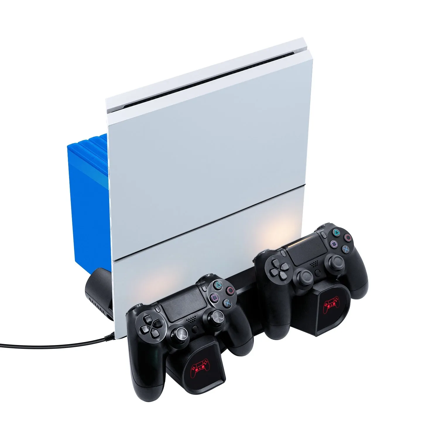 DOBE Mutifuntional LED Cooling Stand Charging Stand Dual Controller Charger for PS4 / Slim for PS4 Pro (TP4-0406)