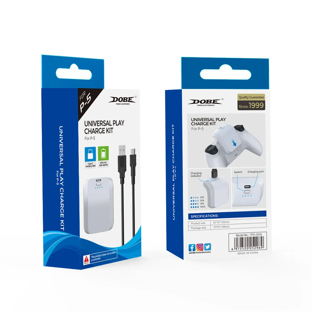 Dobe Play and Charge Battery Pack Kit for Playstation 5 DualSense Wireless Controller