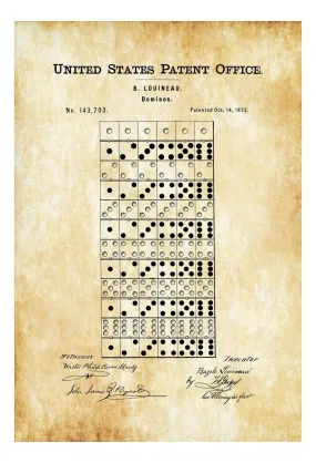 Dominoes Game Patent - Patent Print, Game Room Decor, Dominos Patent, Game Night, Dominos Board Game Patent, Game Room Art, Vintage Games
