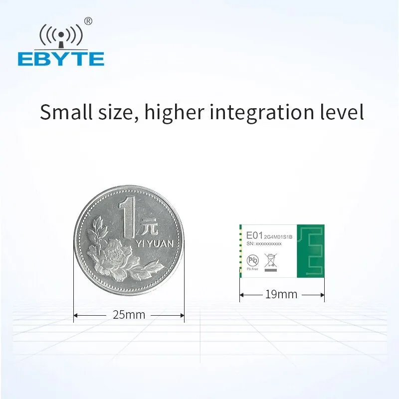 EBYTE E01-2G4M01S1B 2.4GHz RF Electronic Components IOT GFSK Wireless Modules 5dBm PCB Antenna Multi-Channel High Performance