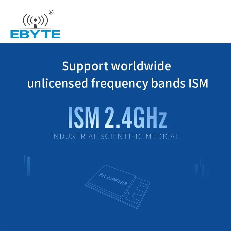 EBYTE E01-2G4M01S1B 2.4GHz RF Electronic Components IOT GFSK Wireless Modules 5dBm PCB Antenna Multi-Channel High Performance