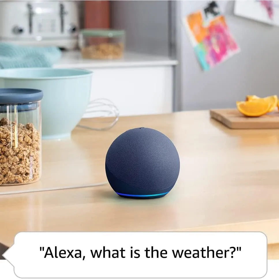 Echo Dot (5th Gen, 2022 Release) With Bigger Vibrant Sound, Helpful Routines and Alexa (Refurbished)