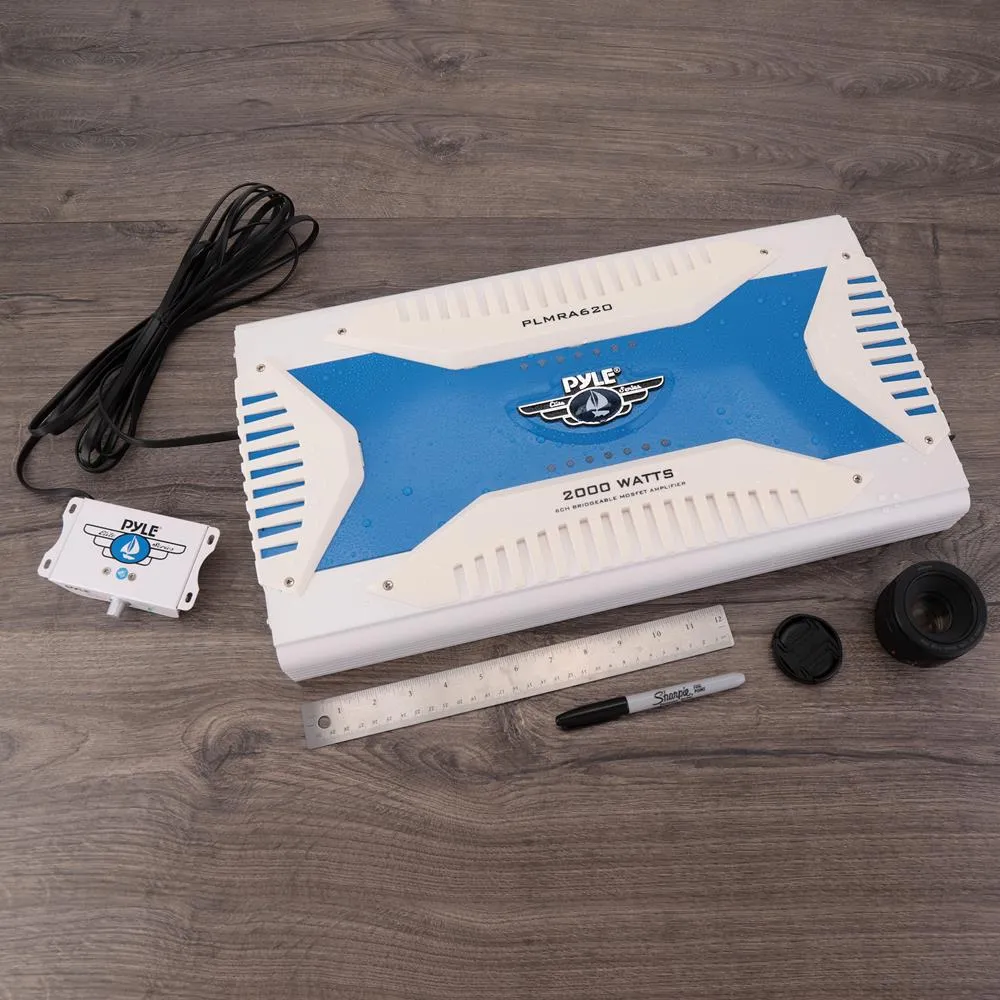 Elite Series Waterproof Amplifier, Bridgeable 2000 Watt 6-Channel Amp