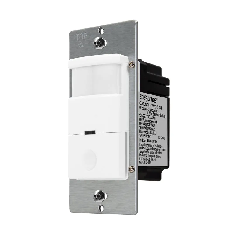 Enerlites DWOS-3J 180° PIR Occupancy/Vacancy Motion Sensor Wall Switch