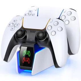 Esywen FC30020230602 Charging Station for PlayStation 5 Controller, White