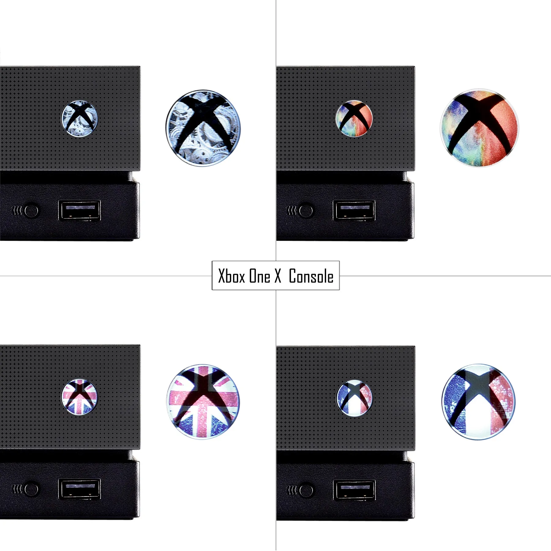 eXtremeRate 60 pcs Home Button Power Switch Stickers Skin Cover for Xbox One / One S /Xbox One X Console Kinect and Xbox One / One S / Xbox One X/Elite Controllers - XBLS001