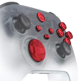 eXtremeRate 9 in 1 Custom Red Metal Buttons for Xbox Series X/S Controller, Replacement Aluminum Alloy Dpad Start Back Share Button, Home ABXY Bullet Buttons for Xbox Core Controller - JX3D003