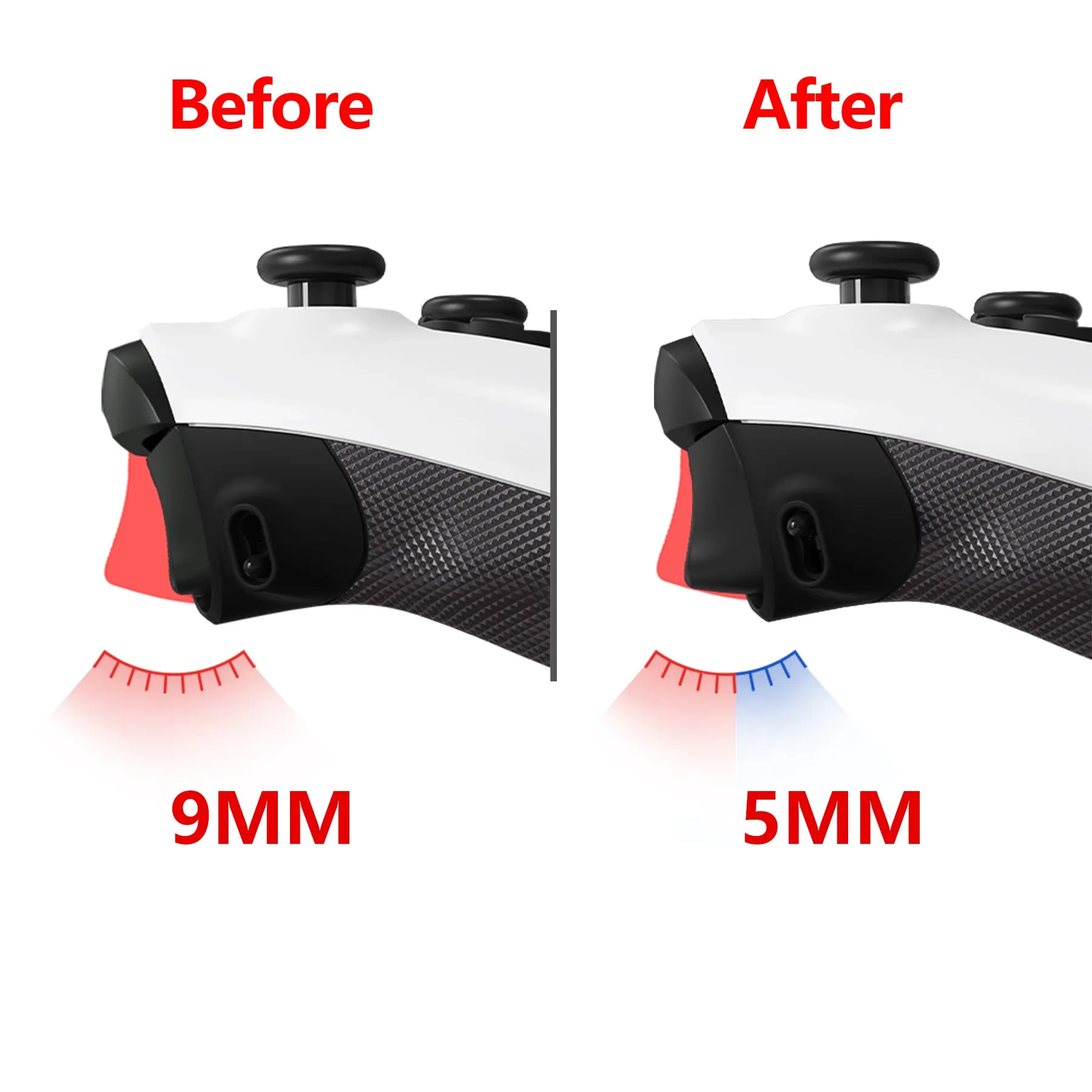 eXtremeRate Black FLEXOR Rubberized Side Rails Grips Trigger Stop Kit for Xbox Series X / S Controller, Anti-Slip Ergonomic Trigger Stopper Handle Grips for Xbox Core Controller - Diamond Textured - PX3Q3001