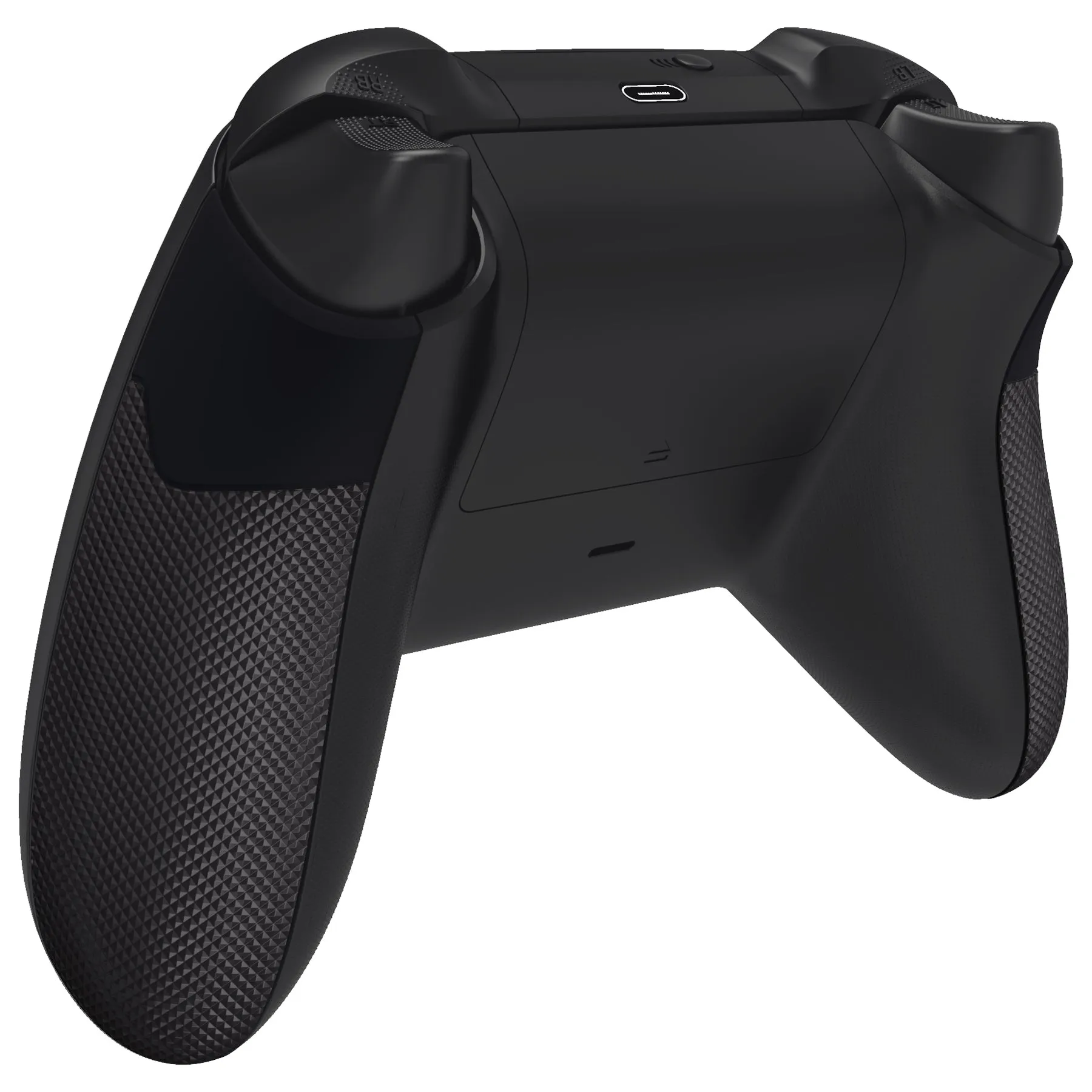 eXtremeRate Black Performance Non-Slip Texture Rubberized Grips Replacement Back Panels for Xbox Series X/S Controller - PX3C3001