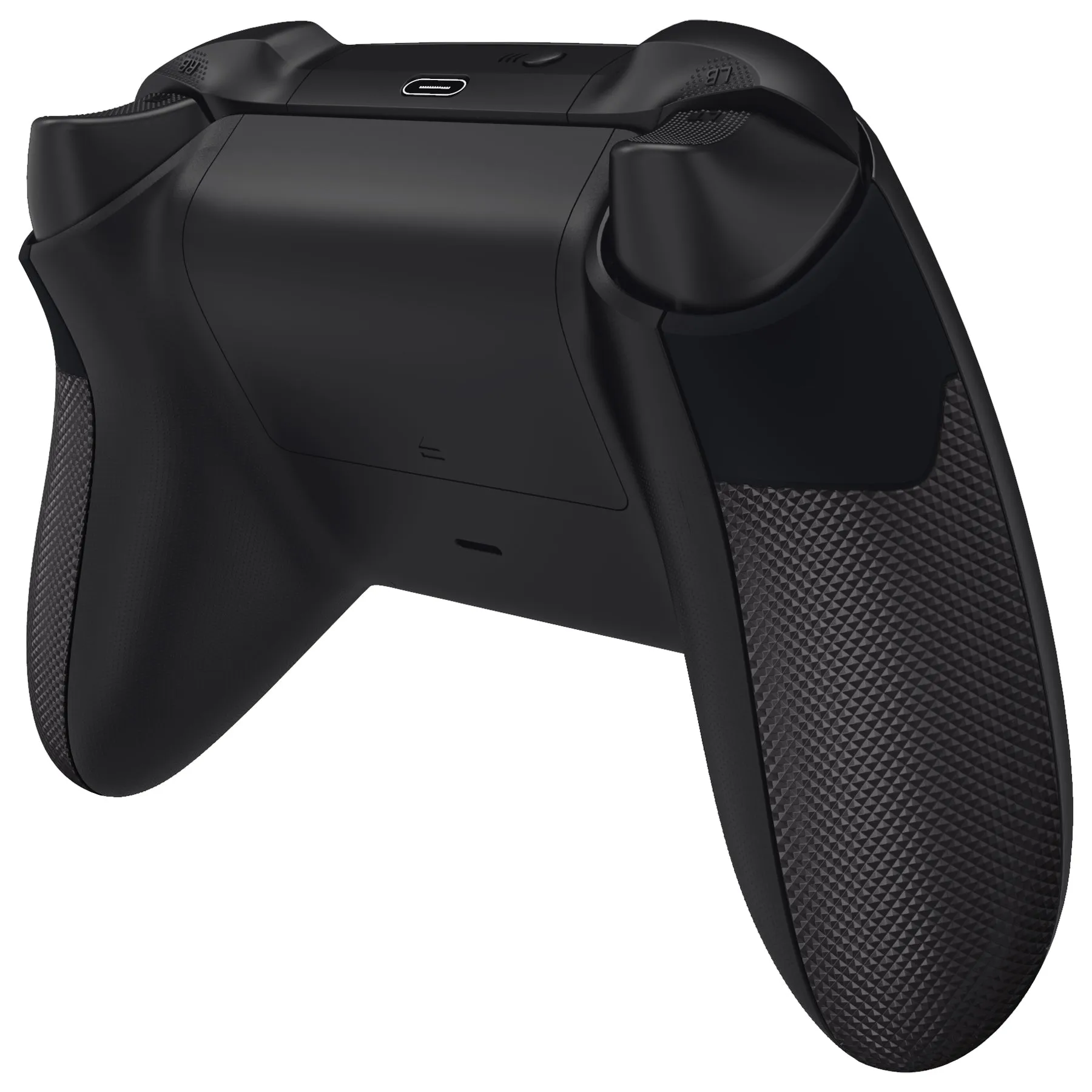 eXtremeRate Black Performance Non-Slip Texture Rubberized Grips Replacement Back Panels for Xbox Series X/S Controller - PX3C3001