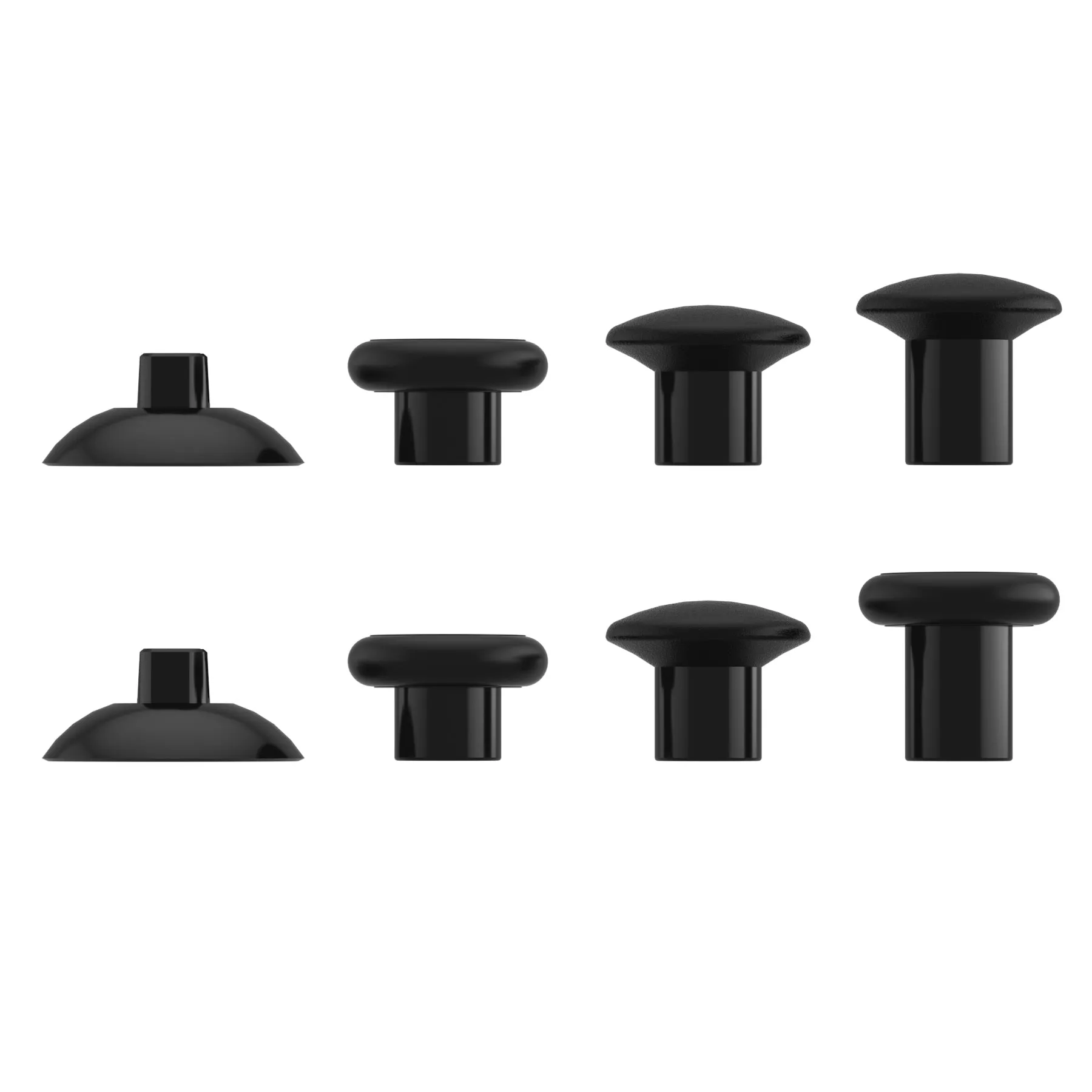eXtremeRate Black ThumbsGear Interchangeable Ergonomic Thumbstick for PS4 Slim PS4 Pro PS5 Controller with 3 Height Domed and Concave Grips Adjustable Joystick - P4J1101