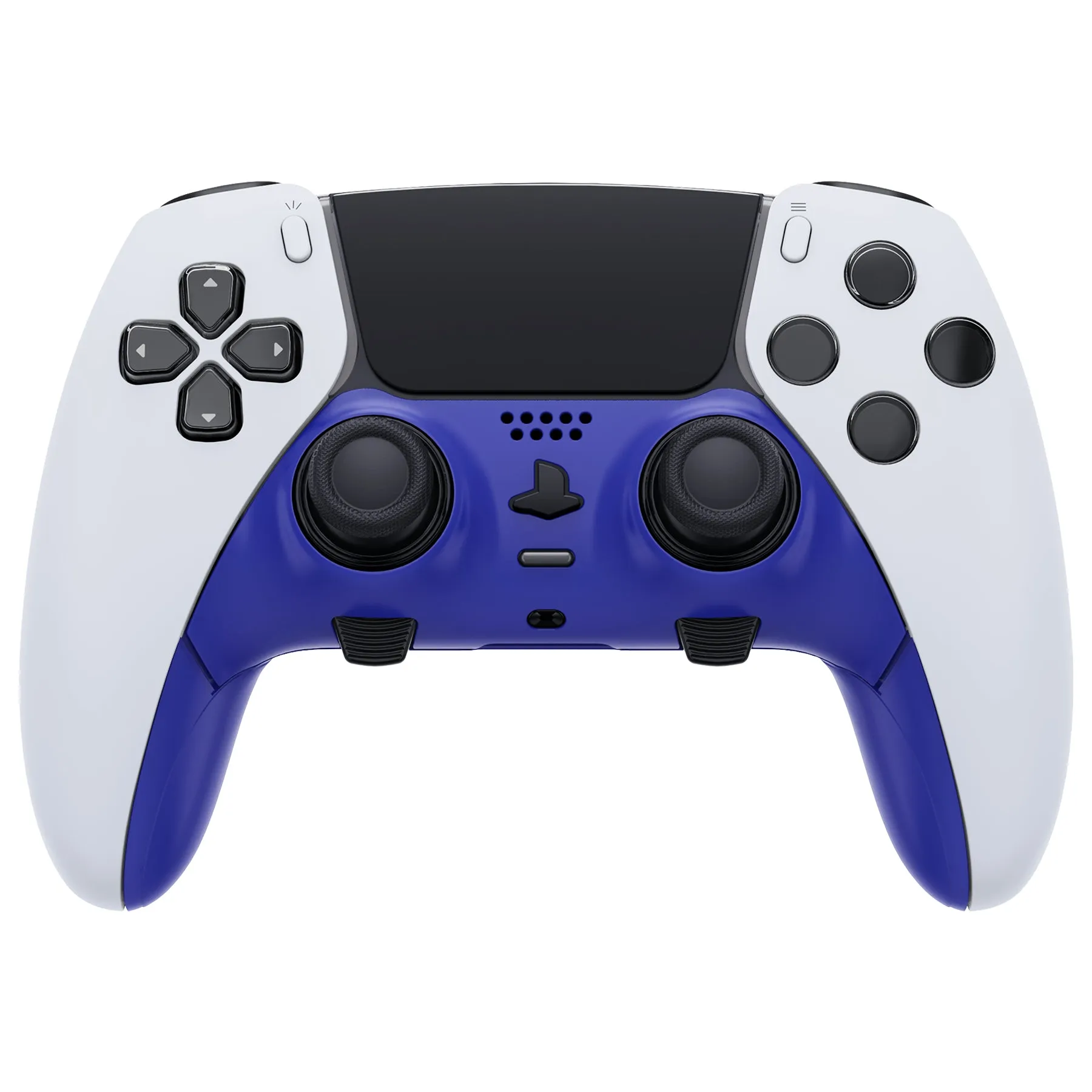 eXtremeRate Blue Top Bottom Decorative Trim Shell Compatible with ps5 Edge Controller DIY Replacement Front Back Clip Shell, Custom Plates Cover Compatible with ps5 Edge Controller - CXQEGP003