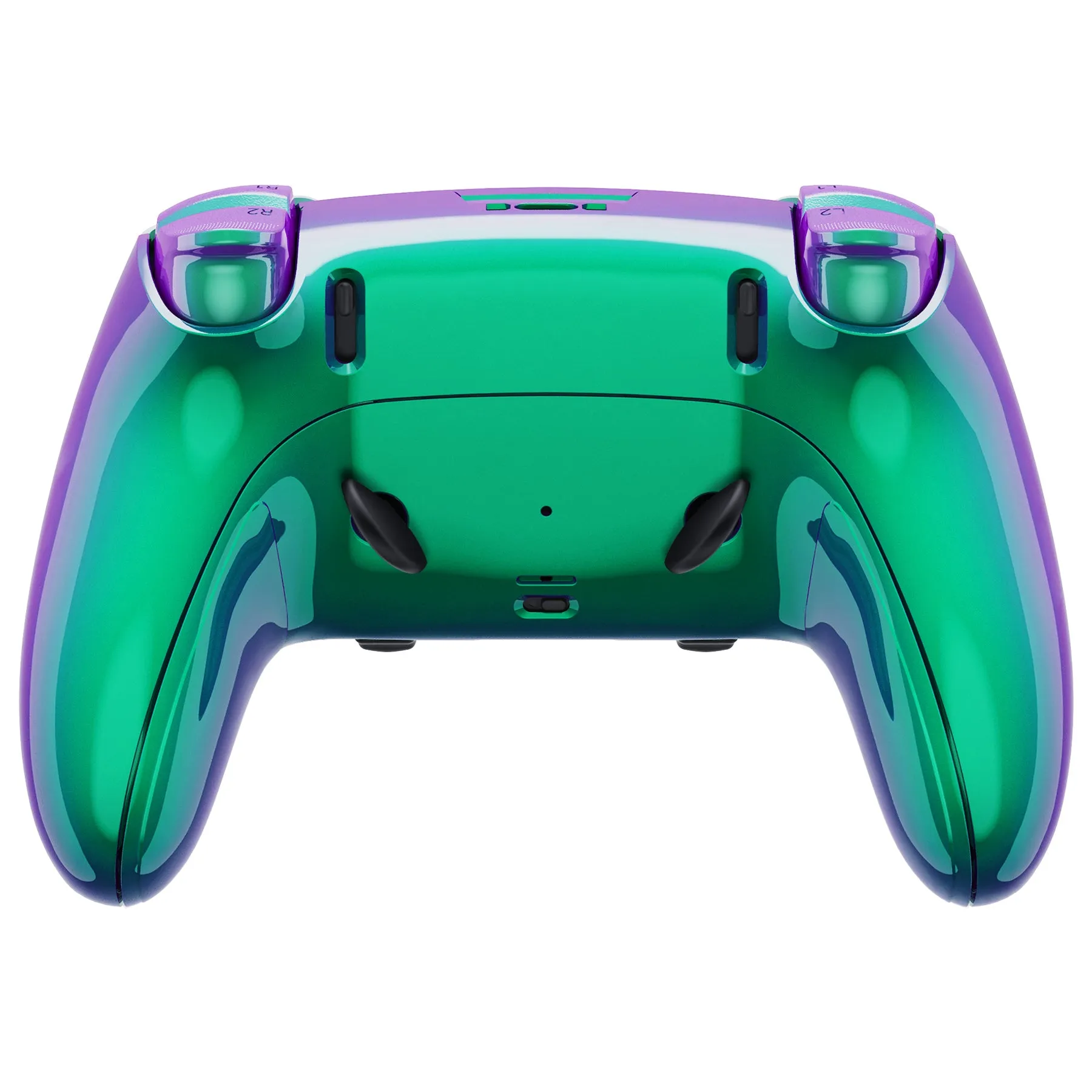 eXtremeRate Chameleon Green Purple Full Set Housing Shell with Buttons Touchpad Cover Compatible with ps5 Edge Controller, Custom Replacement Decorative Trim Shell Front Back Plates Compatible with ps5 Edge Controller - QRHEGP010