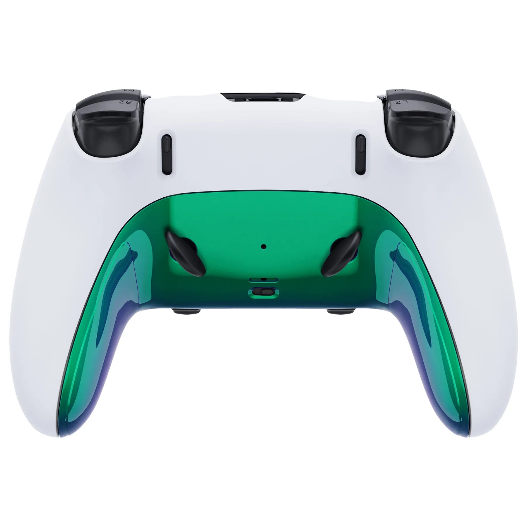 eXtremeRate Chameleon Green Purple Top Bottom Decorative Trim Shell Compatible with ps5 Edge Controller DIY Replacement Front Back Clip Shell, Custom Plates Cover Compatible with ps5 Edge Controller - CXQEGP011