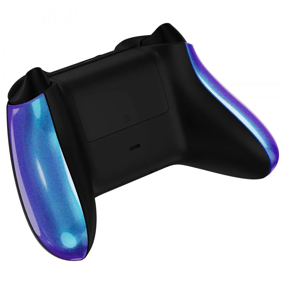 eXtremeRate Chameleon Purple Blue Back Panels, Comfortable Non-Slip Side Rails Handles, Game Improvement Replacement Parts for Xbox Series X / S Controller - Controller NOT Included - PX3P301