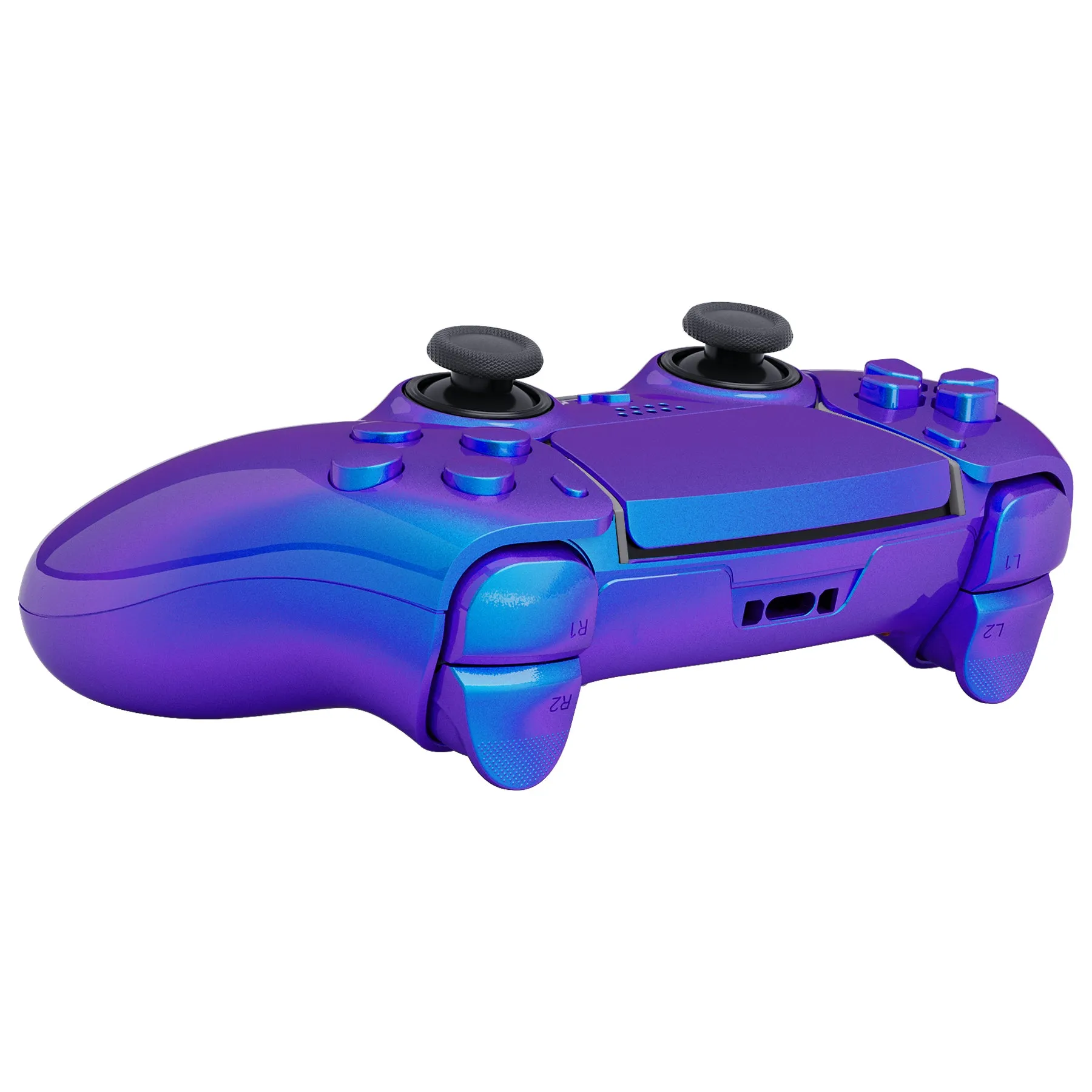 eXtremeRate Chameleon Purple Blue Full Set Housing Shell with Buttons Touchpad Cover Compatible with ps5 Edge Controller, Custom Replacement Decorative Trim Shell Front Back Plates Compatible with ps5 Edge Controller - QRHEGP008