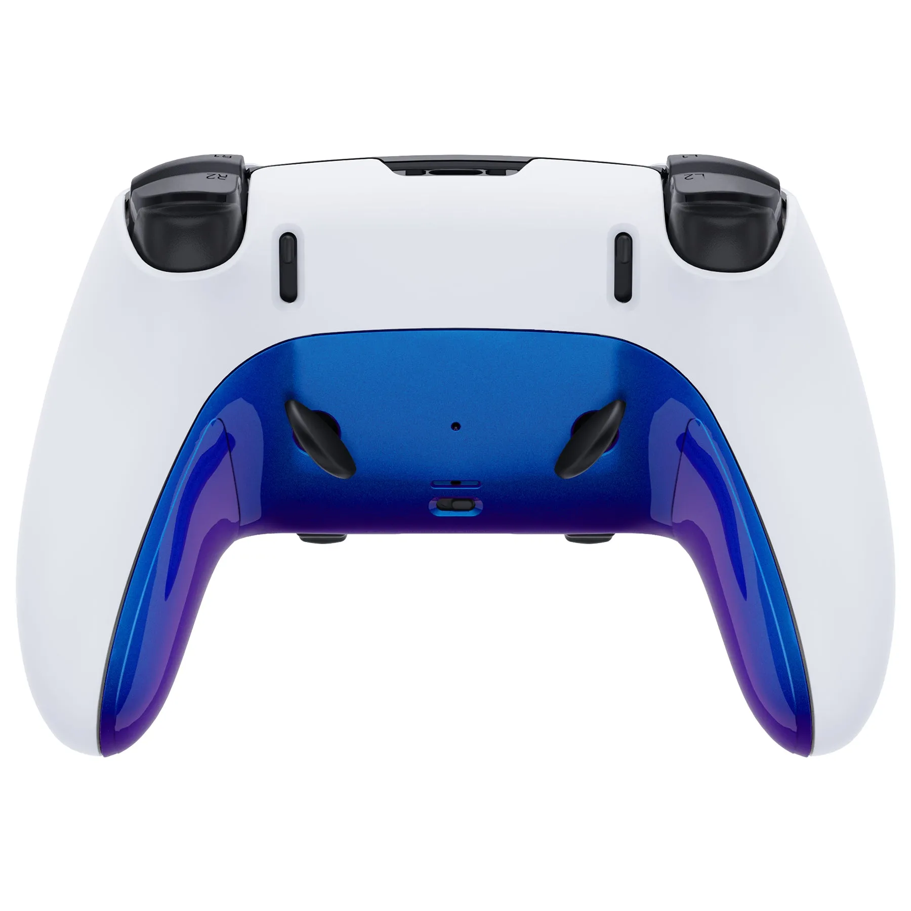 eXtremeRate Chameleon Purple Blue Top Bottom Decorative Trim Shell Compatible with ps5 Edge Controller DIY Replacement Front Back Clip Shell, Custom Plates Cover Compatible with ps5 Edge Controller - CXQEGP008
