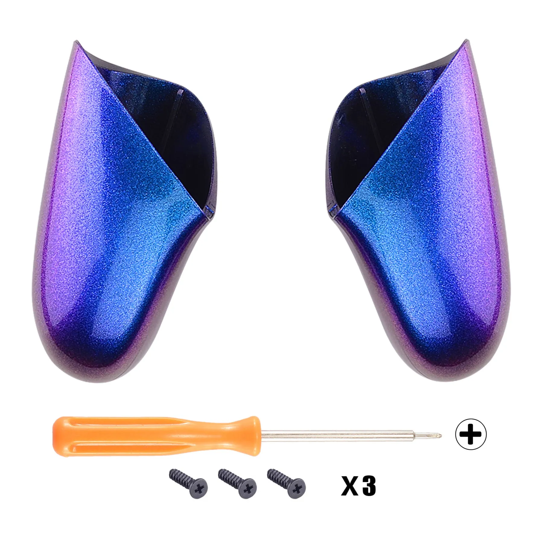 eXtremeRate Chameleon Replacement Handle Grips for Nintendo Switch Pro Controller, Purple Blue DIY Hand Grip Shell for Nintendo Switch Pro - Controller NOT Included - GRP301
