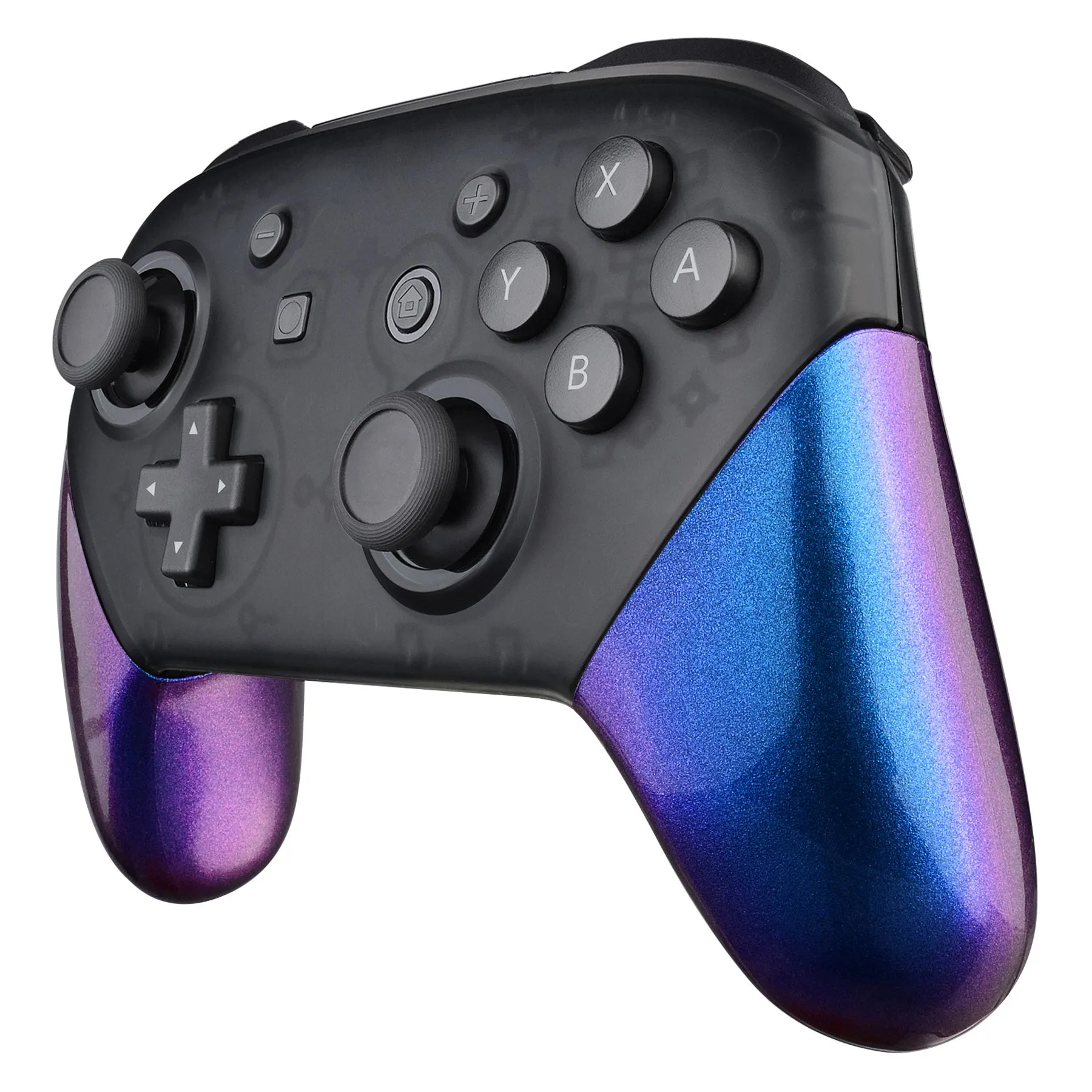 eXtremeRate Chameleon Replacement Handle Grips for Nintendo Switch Pro Controller, Purple Blue DIY Hand Grip Shell for Nintendo Switch Pro - Controller NOT Included - GRP301