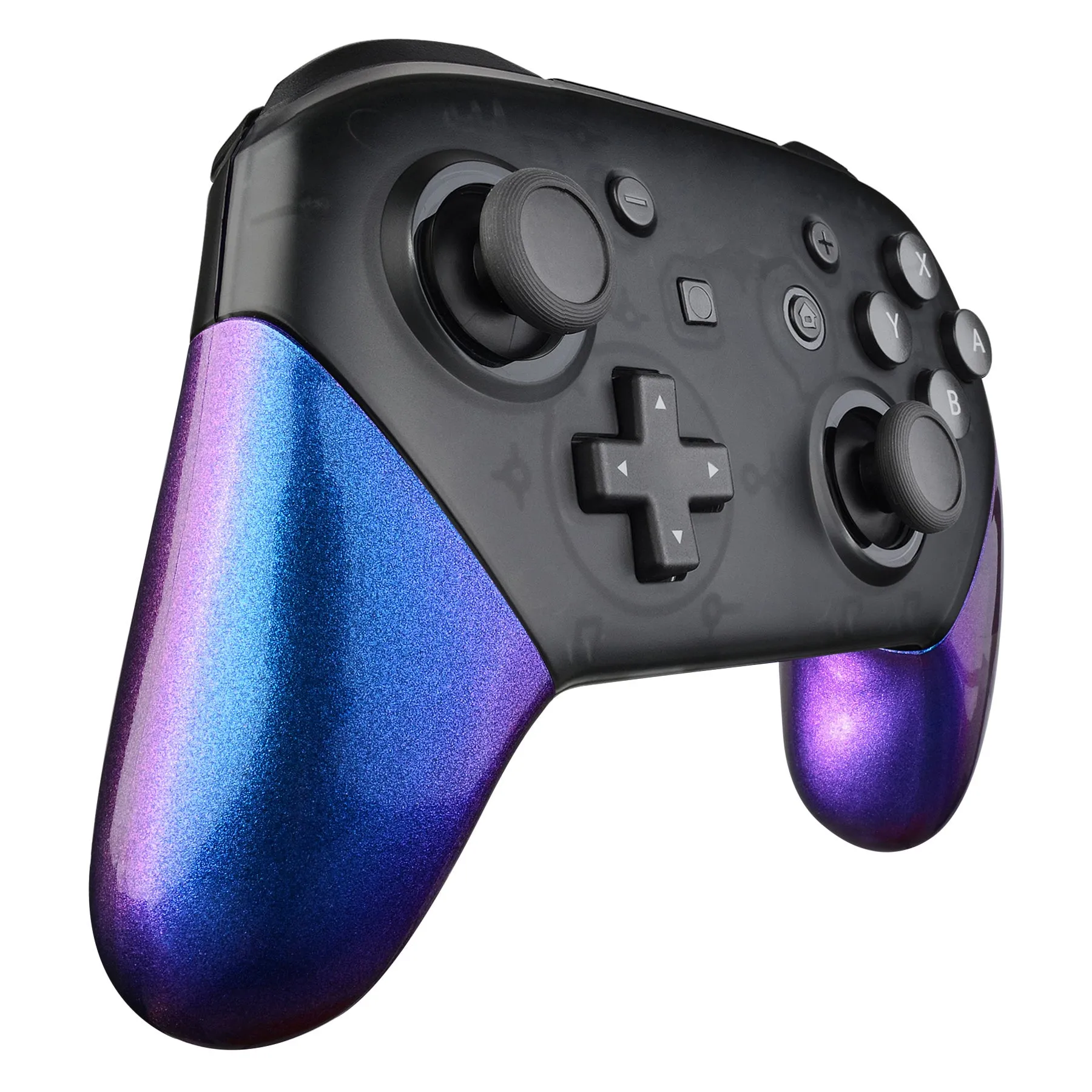 eXtremeRate Chameleon Replacement Handle Grips for Nintendo Switch Pro Controller, Purple Blue DIY Hand Grip Shell for Nintendo Switch Pro - Controller NOT Included - GRP301