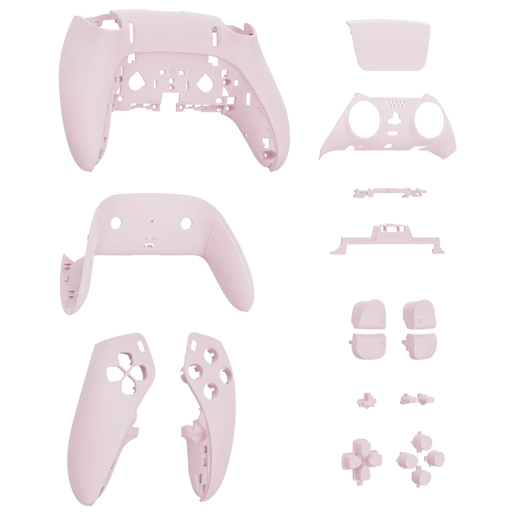 eXtremeRate Cherry Blossoms Pink Full Set Housing Shell with Buttons Touchpad Cover Compatible with ps5 Edge Controller, Custom Replacement Decorative Trim Shell Front Back Plates Compatible with ps5 Edge Controller - QRHEGP009