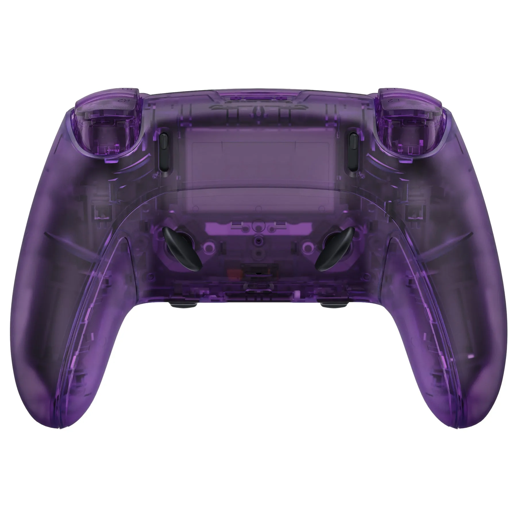 eXtremeRate Clear Atomic Purple Full Set Housing Shell with Buttons Touchpad Cover Compatible with ps5 Edge Controller, Custom Replacement Decorative Trim Shell Front Back Plates Compatible with ps5 Edge Controller - QRHEGM001