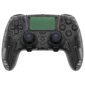 eXtremeRate Clear Black Full Set Housing Shell with Buttons Touchpad Cover Compatible with ps5 Edge Controller, Custom Replacement Decorative Trim Shell Front Back Plates Compatible with ps5 Edge Controller - QRHEGM003
