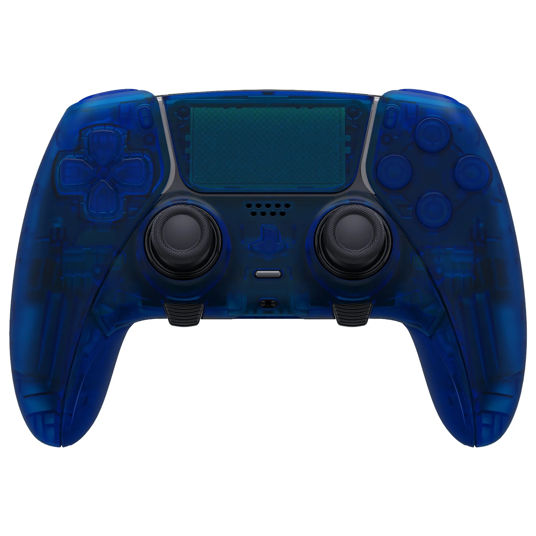 eXtremeRate Clear Blue Full Set Housing Shell with Buttons Touchpad Cover Compatible with ps5 Edge Controller, Custom Replacement Decorative Trim Shell Front Back Plates Compatible with ps5 Edge Controller - QRHEGM004