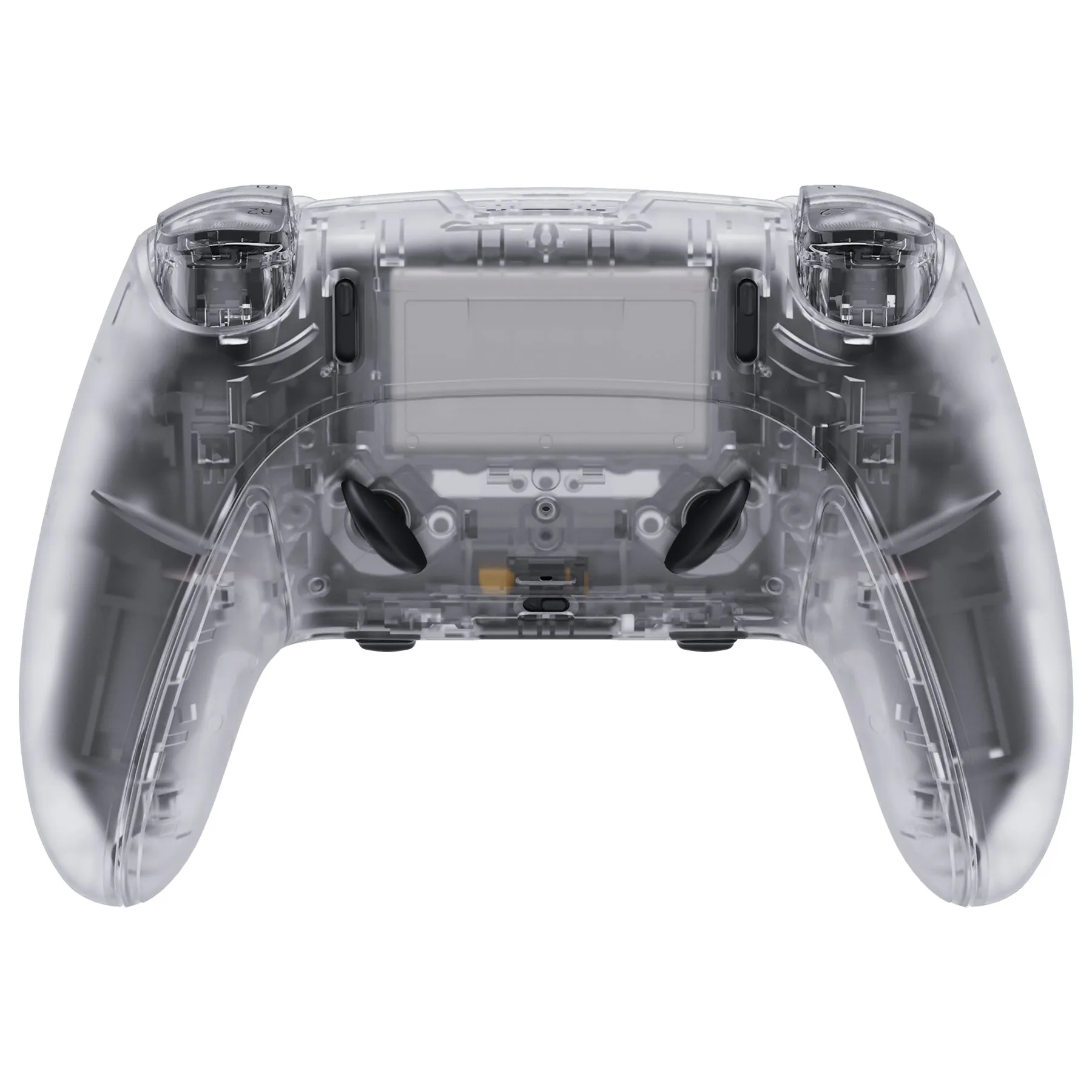 eXtremeRate Clear Full Set Housing Shell with Buttons Touchpad Cover Compatible with ps5 Edge Controller, Custom Replacement Decorative Trim Shell Front Back Plates Compatible with ps5 Edge Controller - QRHEGM002