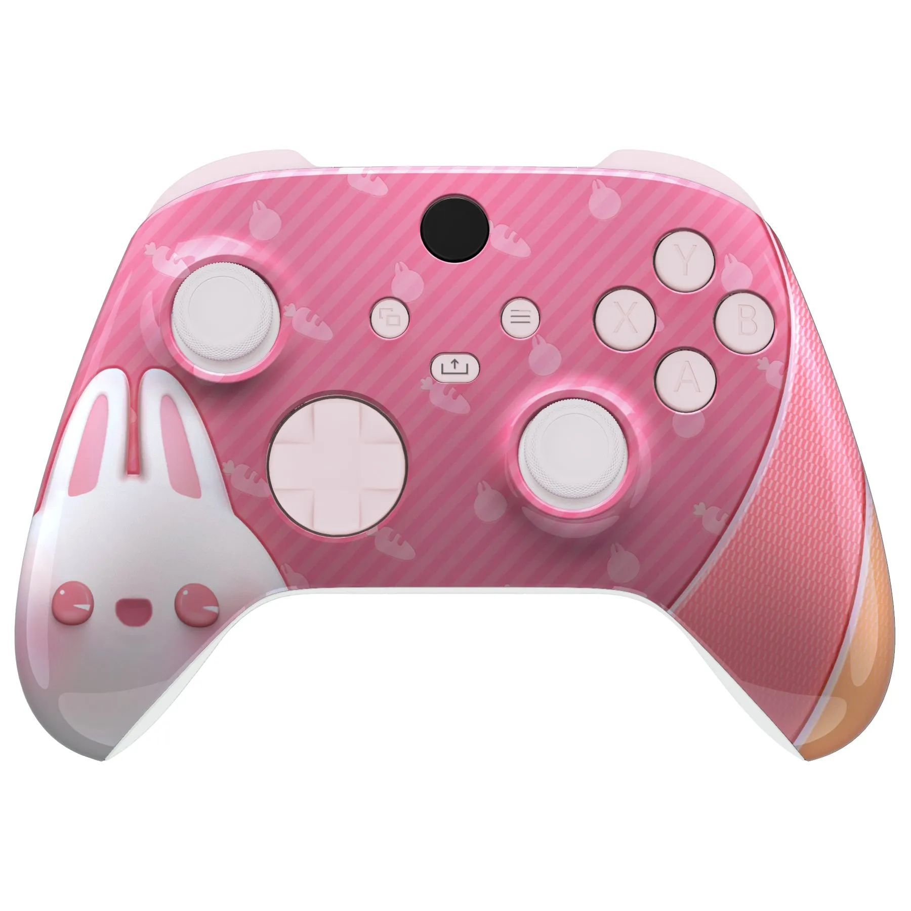 eXtremeRate Easter Rabbit Controller Full Set Housing Shell Case with Buttons for Xbox Series X/S Controller, Custom Replacement Side Rails Front Back Plate Cover for Xbox Core Controller - QX3T1004