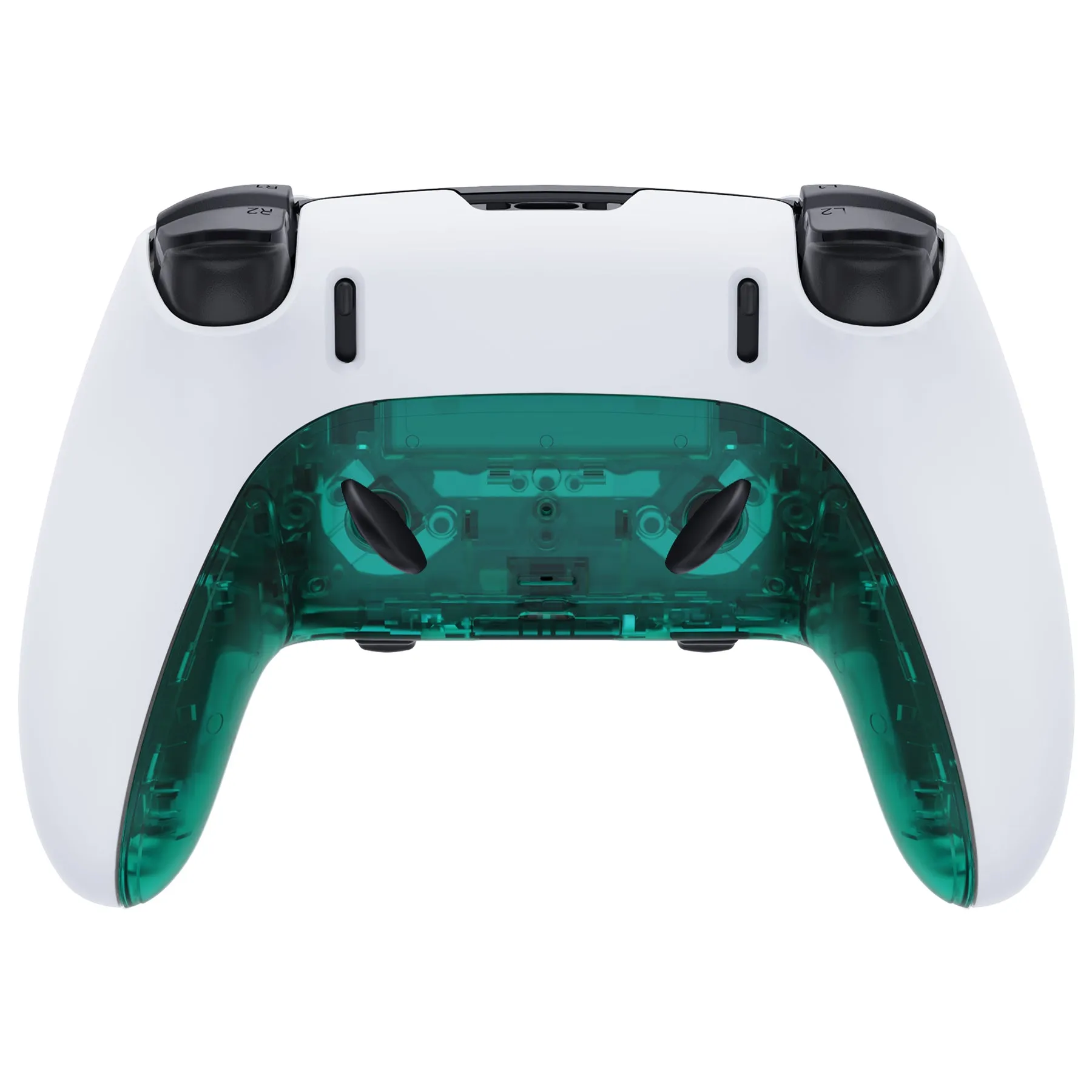 eXtremeRate Emerald Green Top Bottom Decorative Trim Shell Compatible with ps5 Edge Controller DIY Replacement Front Back Clip Shell, Custom Plates Cover Compatible with ps5 Edge Controller - CXQEGM005