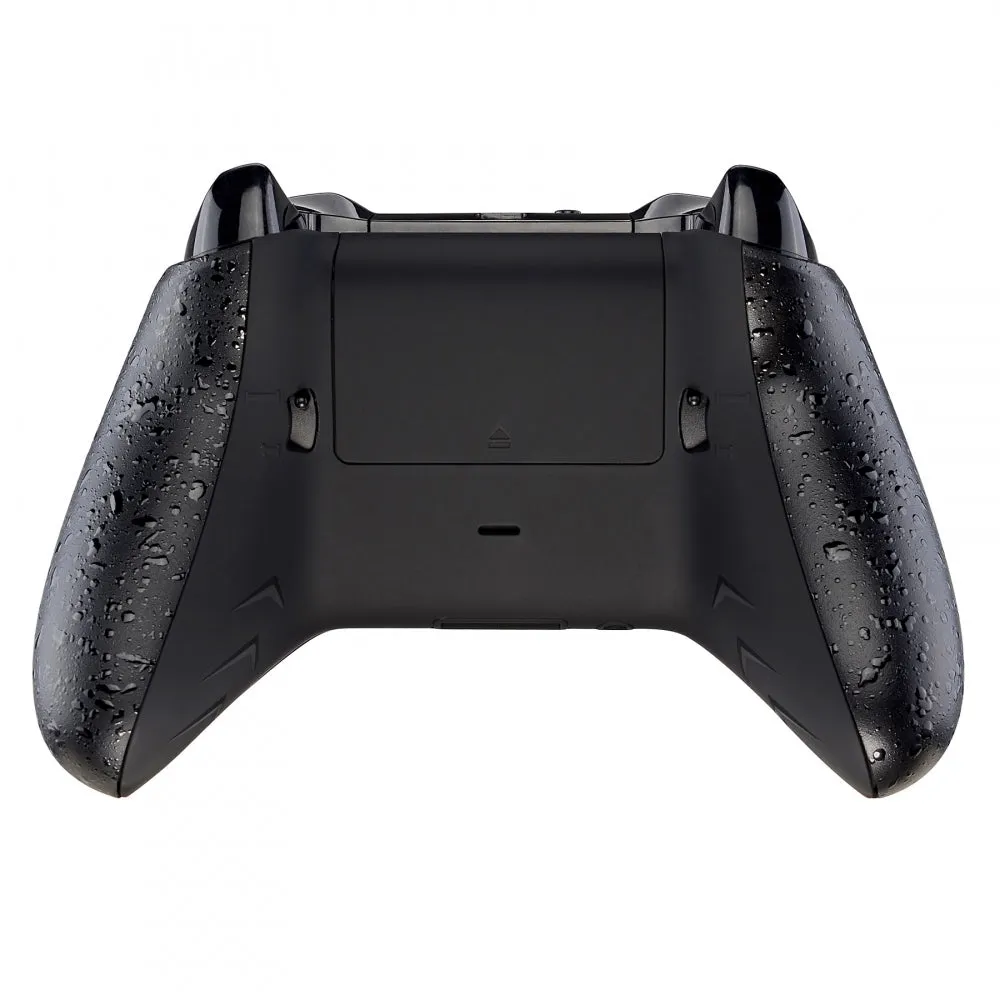 eXtremeRate FlashShot Trigger Stop Bottom Shell Kit for Xbox One S & One X Controller, Redesigned Back Shell & Textured Black Handle Grips & Dual Trigger Locks for Xbox One S X Controller Model 1708 - X1GZ001