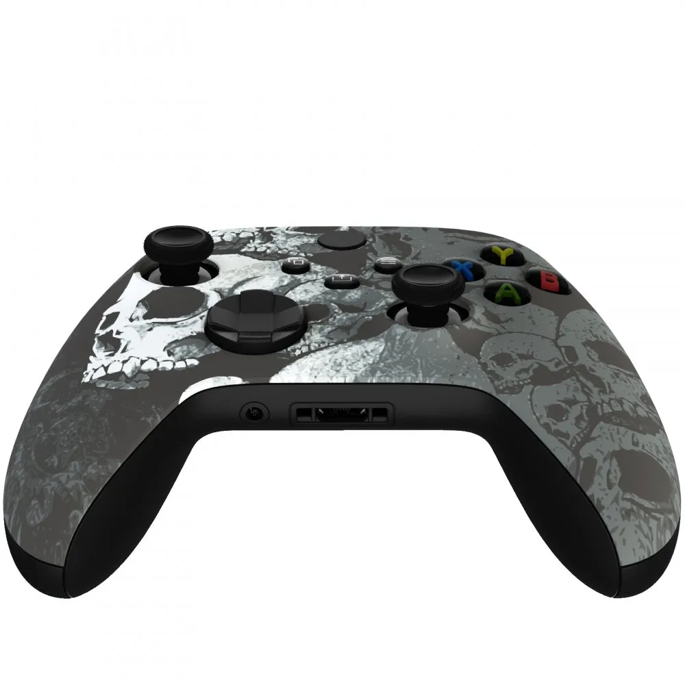 eXtremeRate Lonely Skull Replacement Part Faceplate, Soft Touch Grip Housing Shell Case for Xbox Series S & Xbox Series X Controller Accessories - Controller NOT Included - FX3T120