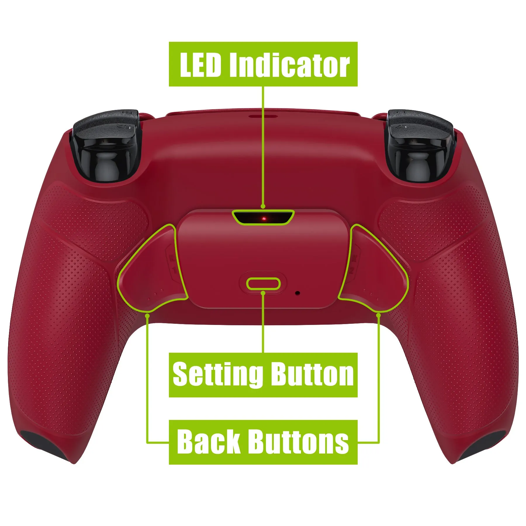 eXtremeRate Remappable RISE Remap Kit for PS5 Controller BDM-030/040/050 - Rubberized Volcanic Red - XPFU6014G3