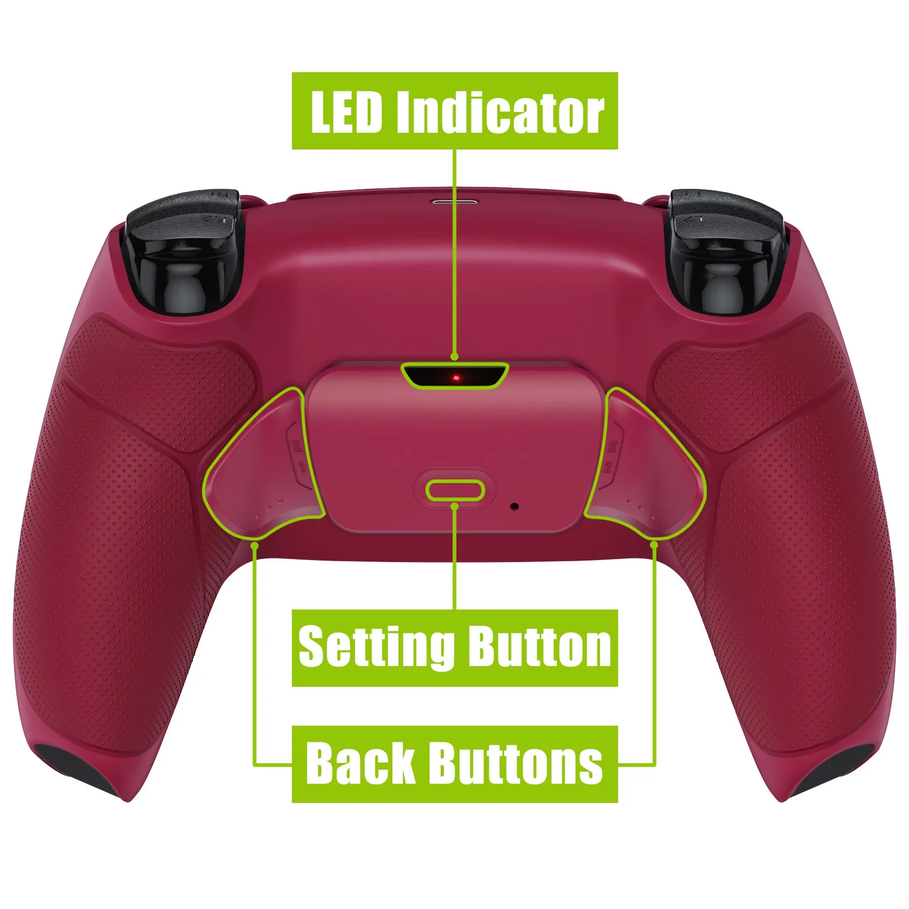 eXtremeRate Remappable RISE V3 Remap Kit for PS5 Controller BDM-030/040/050 - Rubberized Cosmic Red - XPFU6008G4