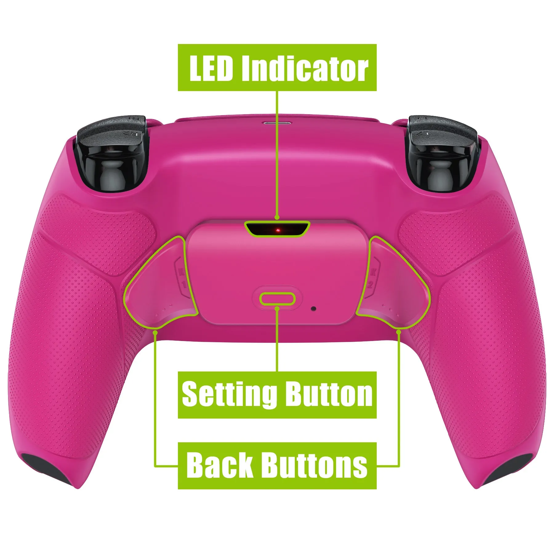 eXtremeRate Remappable RISE V3 Remap Kit for PS5 Controller BDM-030/040/050 - Rubberized Nova Pink - XPFU6009G4