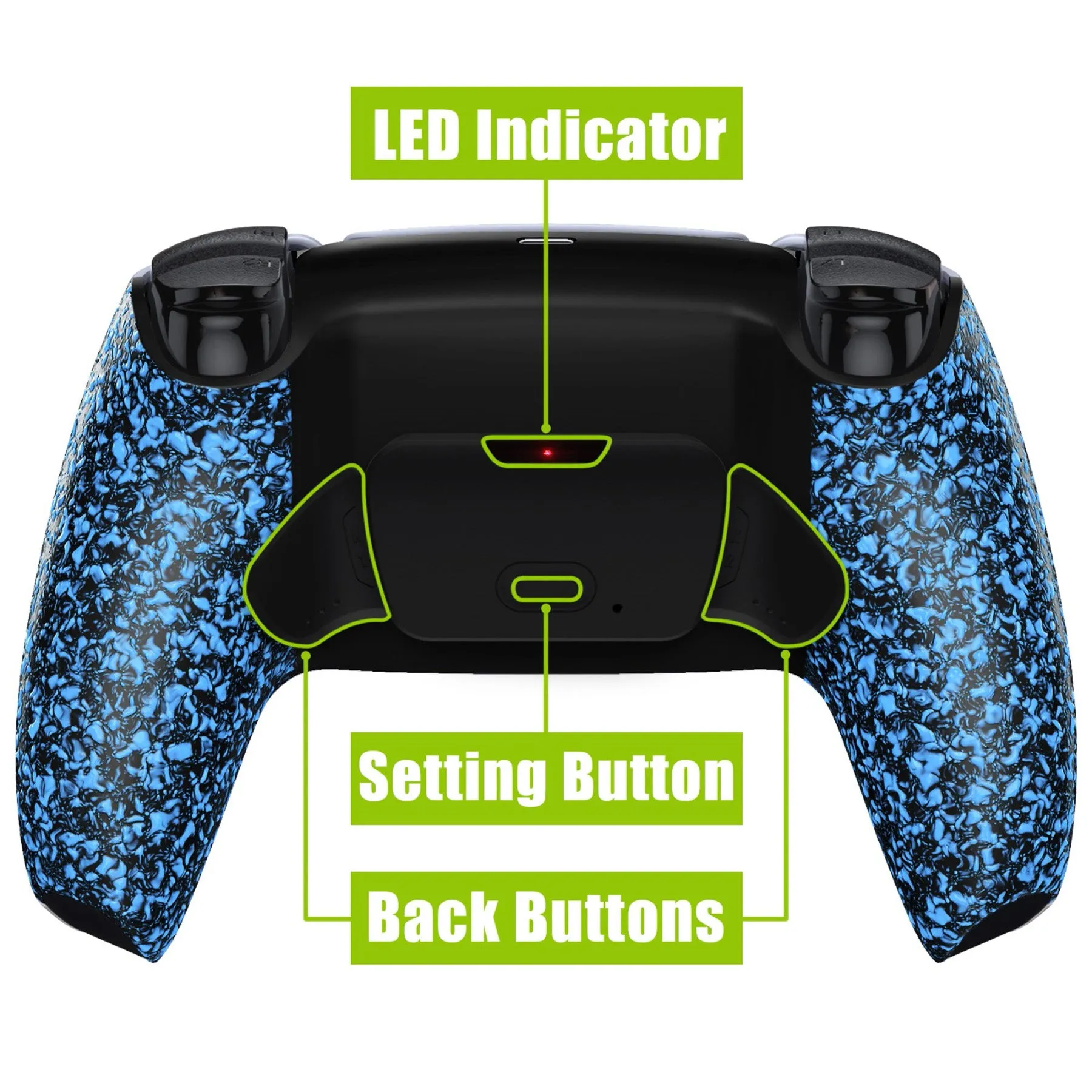 eXtremeRate Remappable RISE V3 Remap Kit for PS5 Controller BDM-030/040/050 - Textured Blue - XPFP3043G4