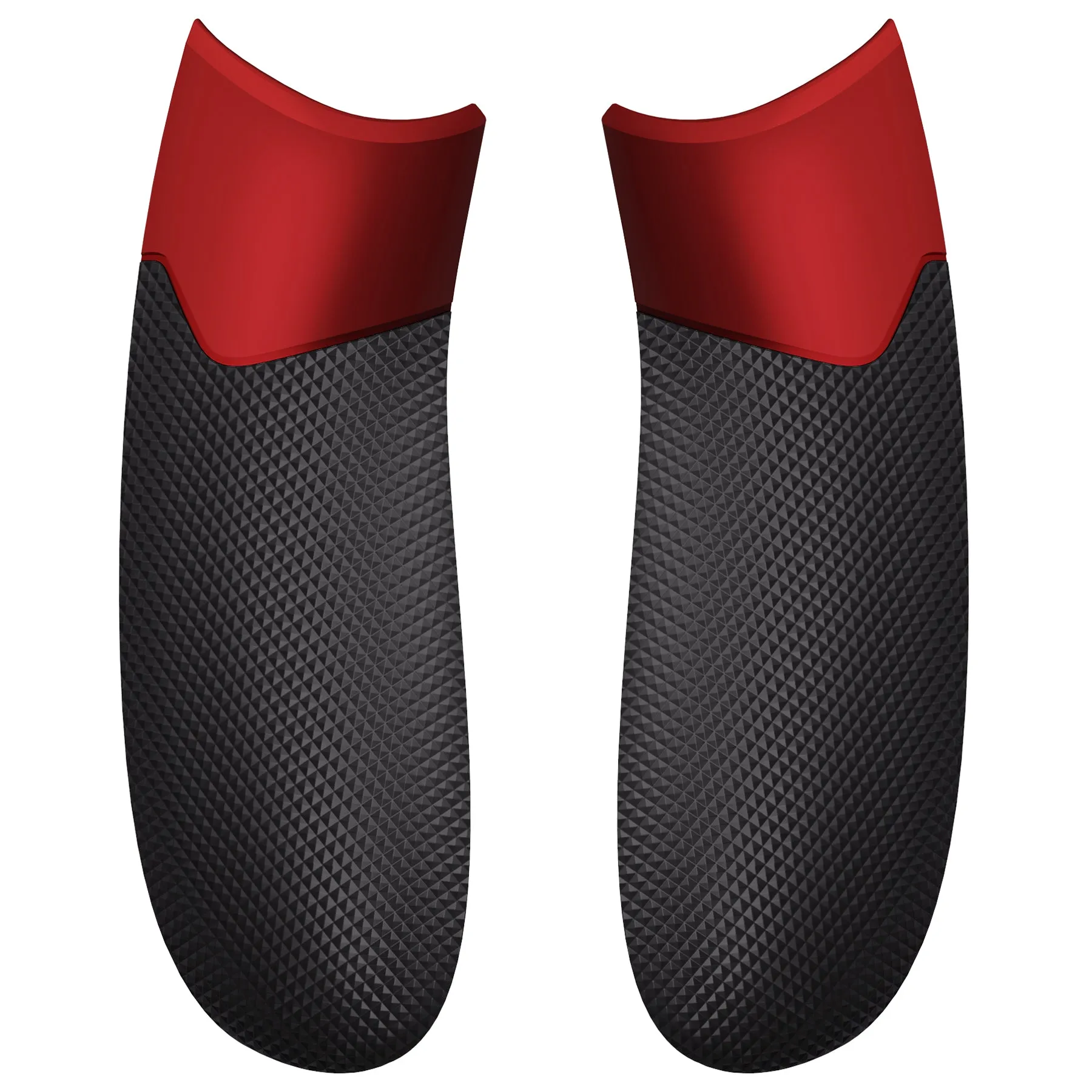 eXtremeRate Rubberized Scarlet Red & Black Performance Non-Slip Texture Rubberized Grips Replacement Back Panels for Xbox Series X/S Controller - PX3C3003