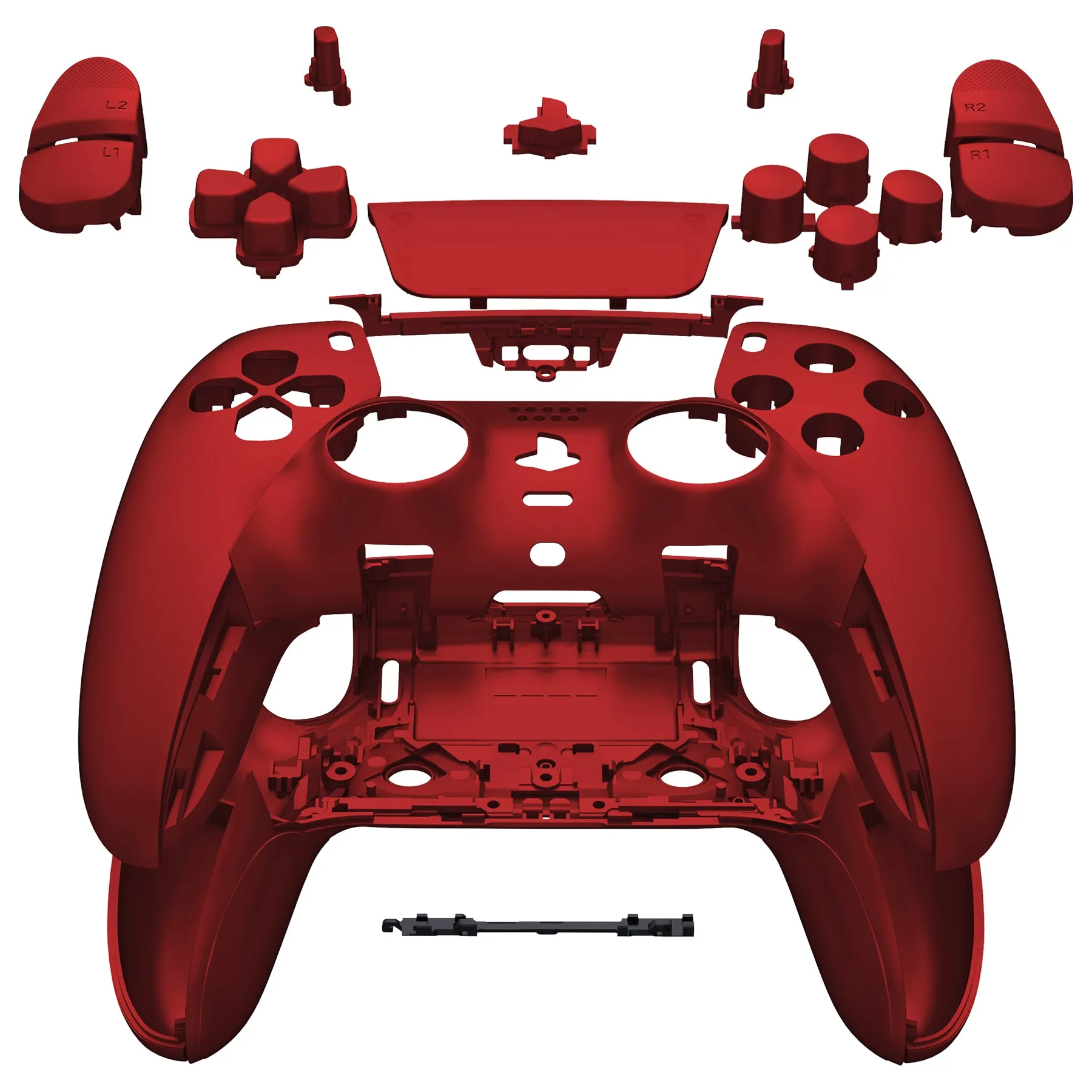 eXtremeRate Scarlet Red Full Set Housing Shell with Buttons Touchpad Cover Compatible with ps5 Edge Controller, Custom Replacement Decorative Trim Shell Front Back Plates Compatible with ps5 Edge Controller - QRHEGP001