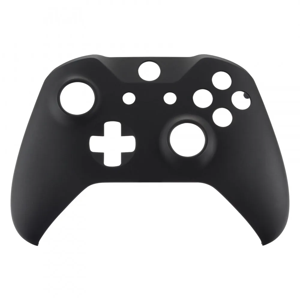 eXtremeRate Soft Touch Grip Black Front Housing Shell Faceplate for Microsoft Xbox One X & One S Controller - SXOFX07