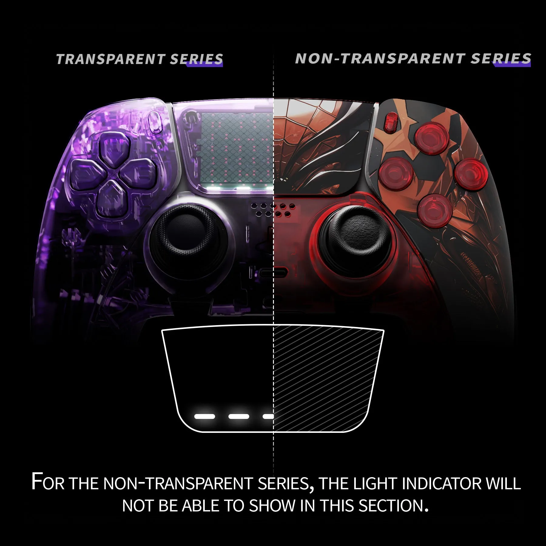 eXtremeRate Spider Armor Full Set Housing Shell with Buttons Touchpad Cover Compatible with ps5 Edge Controller, Custom Replacement Decorative Trim Shell Front Back Plates Compatible with ps5 Edge Controller - QRHEGT007