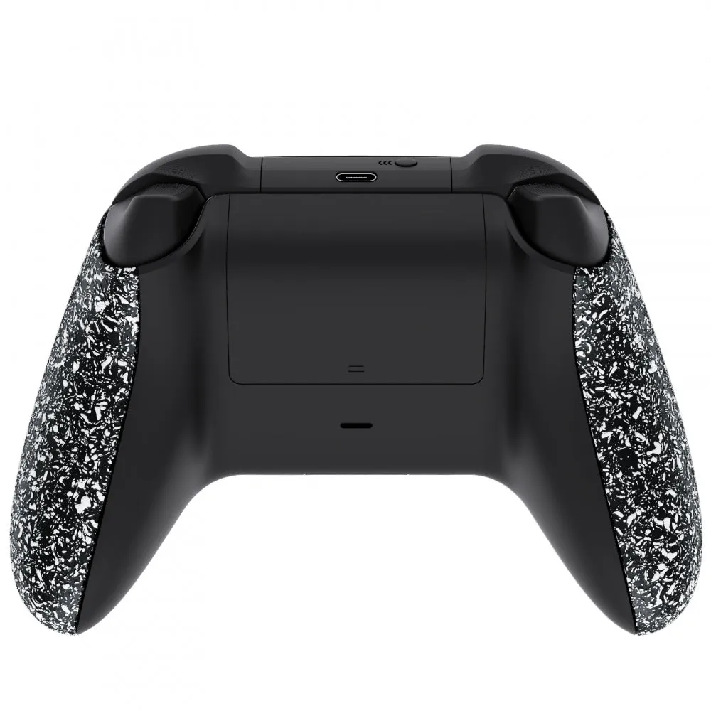 eXtremeRate Textured White Back Panels, Comfortable Non-Slip Side Rails, 3D Splashing Handles, Game Improvement Replacement Parts for Xbox Series X/S Controller - Controller NOT Included - PX3P341