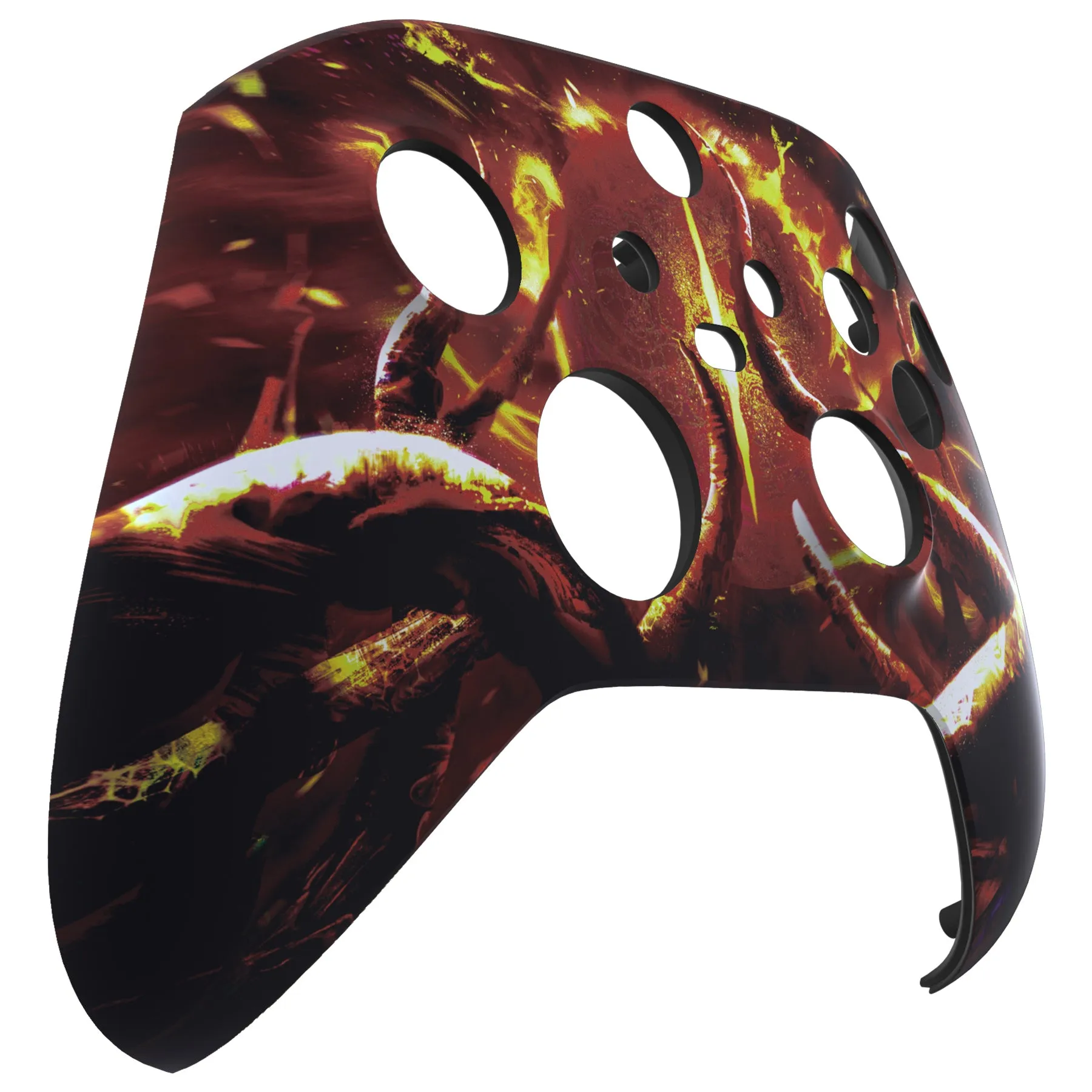 eXtremeRate The Great Flaming Overlord Replacement Part Faceplate, Soft Touch Grip Housing Shell Case for Xbox Series S & Xbox Series X Controller Accessories - Controller NOT Included - FX3T161