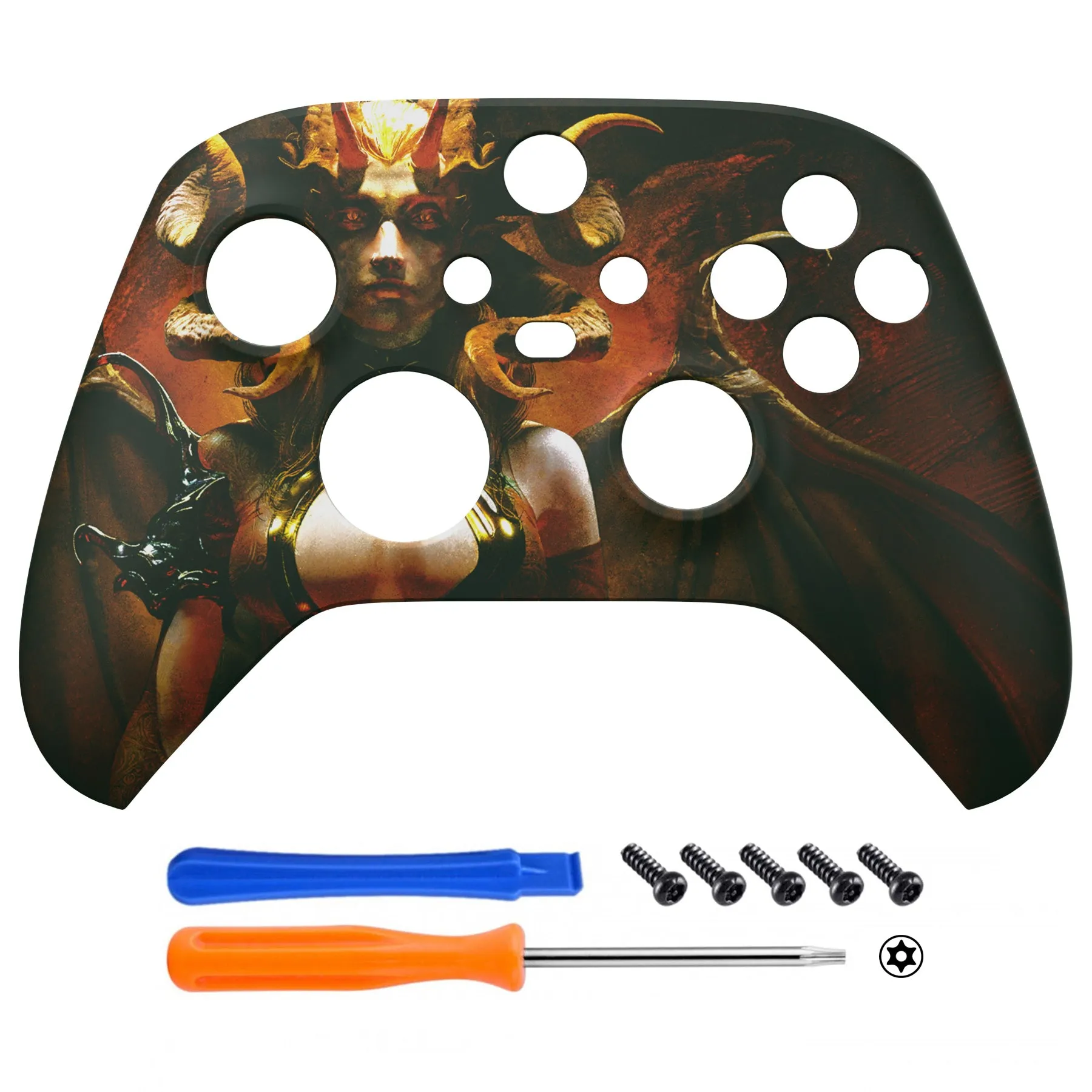 eXtremeRate The Lilith Replacement Part Faceplate, Soft Touch Grip Housing Shell Case for Xbox Series S & Xbox Series X Controller Accessories - Controller NOT Included - FX3T190