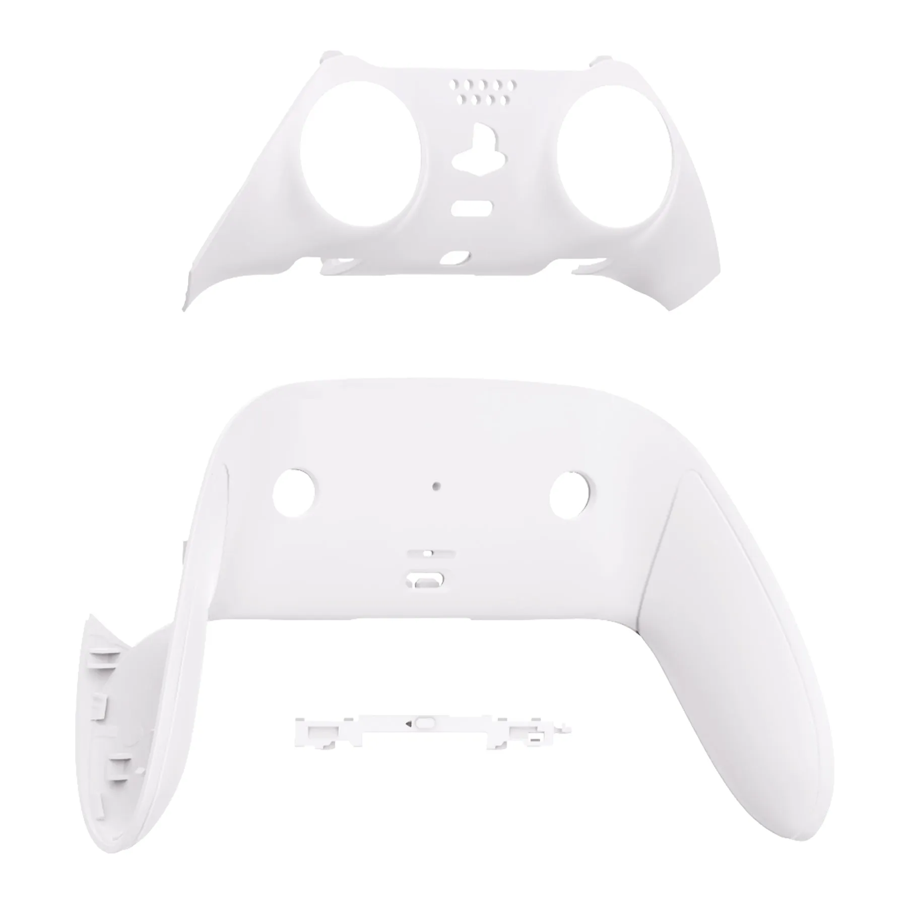 eXtremeRate White Top Bottom Decorative Trim Shell Compatible with ps5 Edge Controller DIY Replacement Front Back Clip Shell, Custom Plates Cover Compatible with ps5 Edge Controller - CXQEGP007