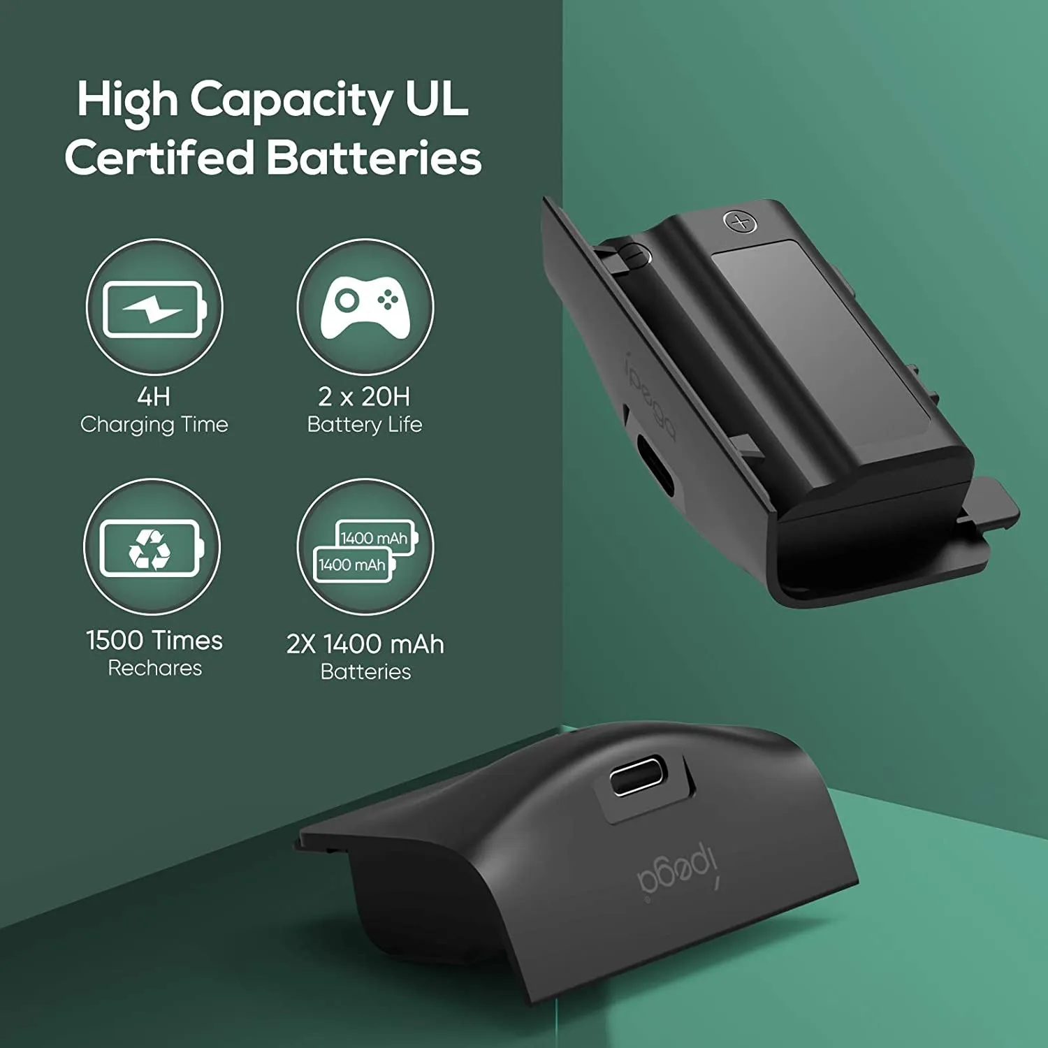 FASTSNAIL Vertical Stand Cooling Fan for Xbox Series X with 2 Pack 1400Mah Rechargeable Batteries, Charging Station for Xbox Series X/S Controller with Game Slot and Headset Stand-Not for Xbox One S/X