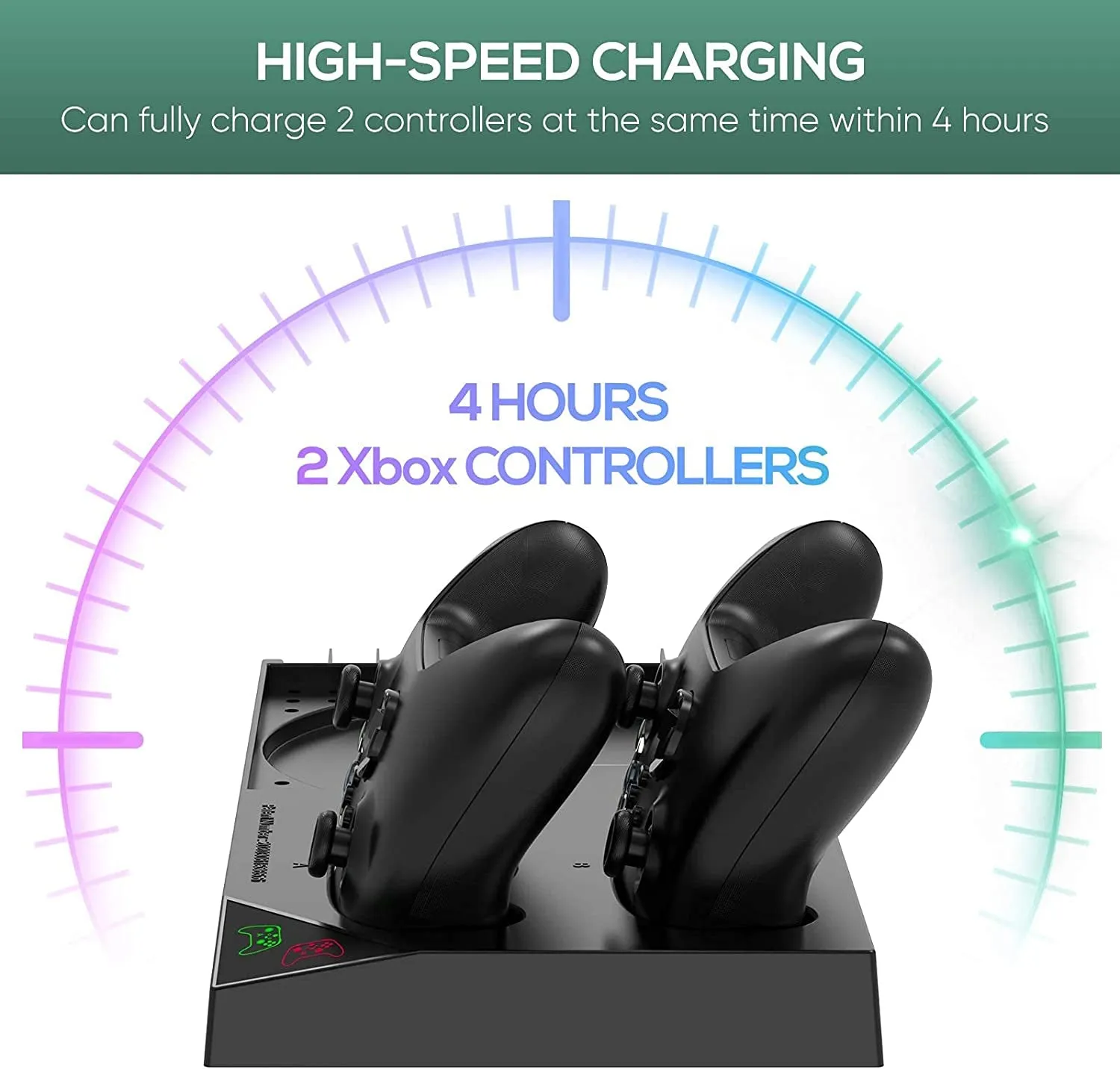 FASTSNAIL Vertical Stand Cooling Fan for Xbox Series X with 2 Pack 1400Mah Rechargeable Batteries, Charging Station for Xbox Series X/S Controller with Game Slot and Headset Stand-Not for Xbox One S/X
