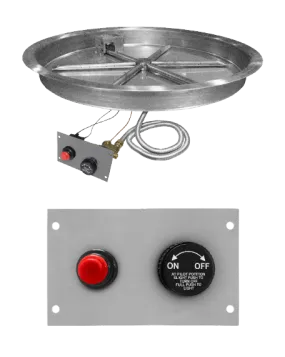 Firegear 19" Stainless Steel Round Pan Gas Fire Pit Insert FPB-19RBSTMSI-N