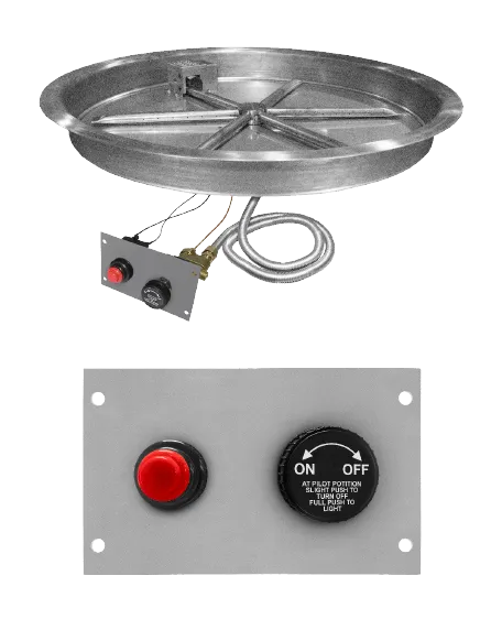 Firegear 19" Stainless Steel Round Pan Gas Fire Pit Insert FPB-19RBSTMSI-N